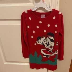 Disney Red and Green Minnie Mouse Kids Sweater